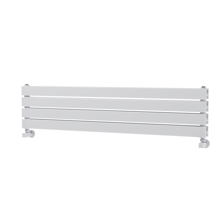Riace Linea White Flat Designer Radiator 280x1200mm Double Panel 1949 BTU - Horizontal Bars