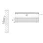 Riace Linea White Flat Designer Radiator 280x1400mm Double Panel 2235 BTU - Horizontal Bars