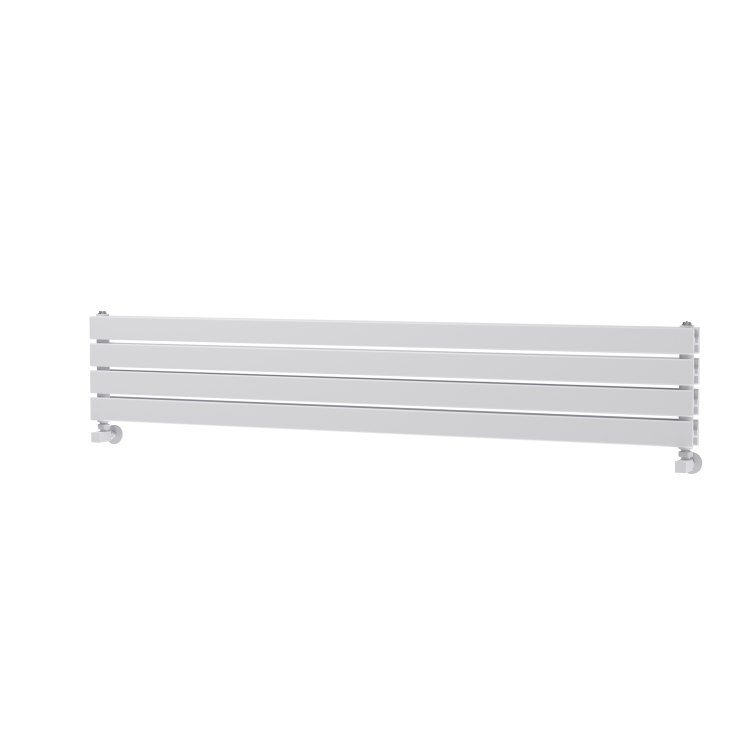 Riace Linea White Flat Designer Radiator 280x1600mm Double Panel 2512 BTU - Horizontal Bars