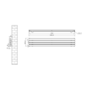 Riace Linea White Flat Designer Radiator 280x1600mm Double Panel 2512 BTU - Horizontal Bars