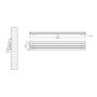 Riace Linea Dark Grey Anthracite Flat Designer Radiator 280x1800mm Double Panel 2778 BTU - Horizontal Bars