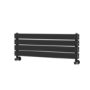 Riace Linea Midnight Black Flat Designer Radiator 280x800mm Double Panel 1352 BTU - Horizontal Bars