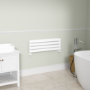 Riace Linea White Flat Designer Radiator 280x800mm Double Panel 1352 BTU - Horizontal Bars