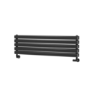 Sorrento Linea Midnight Black Oval Designer Radiator 295x1000mm Double Panel 1846 BTU - Horizontal Bars