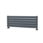 Riace Linea Dark Grey Anthracite Flat Designer Radiator 350x1000mm Double Panel 2068 BTU - Horizontal Bars