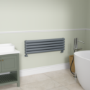 Sorrento Linea Dark Grey Anthracite Oval Designer Radiator 295x1000mm Double Panel 1846 BTU - Horizontal Bars