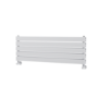 Riace Linea White Flat Designer Radiator 350x1000mm Double Panel 2068 BTU - Horizontal Bars