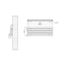 Riace Linea White Flat Designer Radiator 350x1000mm Double Panel 2068 BTU - Horizontal Bars