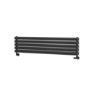 Sorrento Linea Black Oval Designer Radiator 295x1200mm Double Panel 2177 BTU - Horizontal Bars