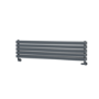 Sorrento Linea Dark Grey Anthracite Oval Designer Radiator 295x1200mm Double Panel 2177 BTU - Horizontal Bars