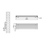 Sorrento Linea White Oval Designer Radiator 295x1200mm Double Panel 2177 BTU - Horizontal Bars