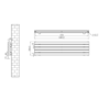 Riace Linea Dark Grey Anthracite Flat Designer Radiator 350x1400mm Double Panel 2792 BTU - Horizontal Bars