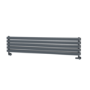Sorrento Linea Dark Grey Anthracite Oval Designer Radiator 295x1400mm Double Panel 2509 BTU - Horizontal Bars