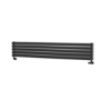 Sorrento Linea Midnight Black Oval Designer Radiator 295x1600mm Double Panel 2836 BTU - Horizontal Bars
