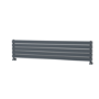 Riace Linea Dark Grey Anthracite Flat Designer Radiator 350x1600mm Double Panel 3140 BTU - Horizontal Bars