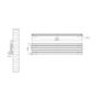 Riace Linea Dark Grey Anthracite Flat Designer Radiator 350x1600mm Double Panel 3140 BTU - Horizontal Bars