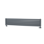 Sorrento Linea Dark Grey Anthracite Oval Designer Radiator 295x1600mm Double Panel 2836 BTU - Horizontal Bars