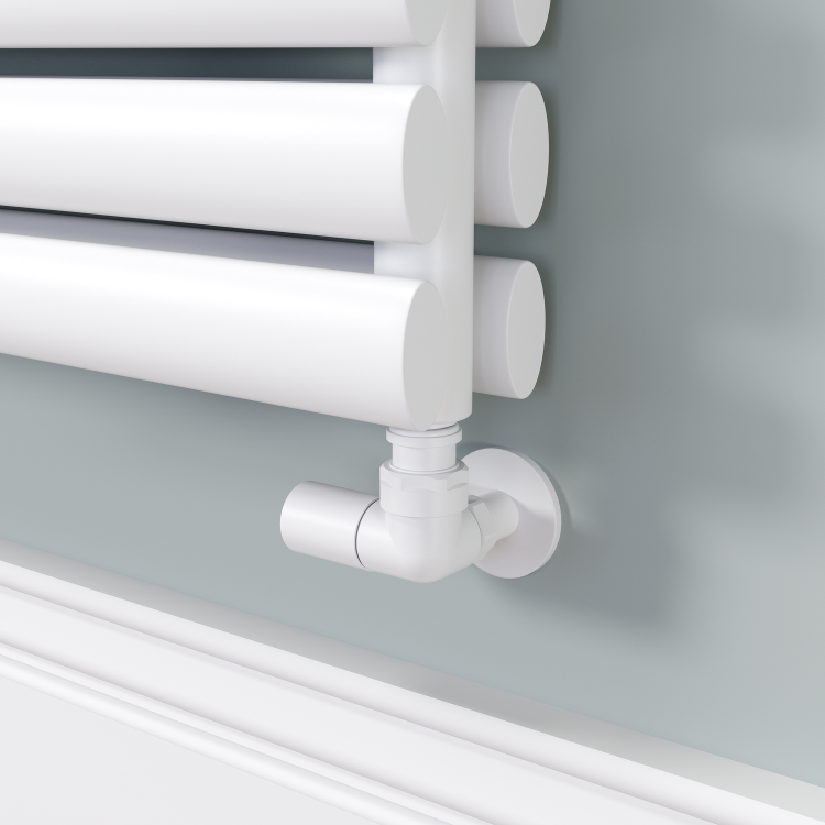 Sorrento Linea White Oval Designer Radiator 295x1600mm Double Panel 2836 BTU - Horizontal Bars