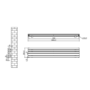 Sorrento Linea White Oval Designer Radiator 295x1600mm Double Panel 2836 BTU - Horizontal Bars