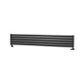 Sorrento Linea Midnight Black Oval Designer Radiator 295x1800mm Double Panel 3171 BTU - Horizontal Bars