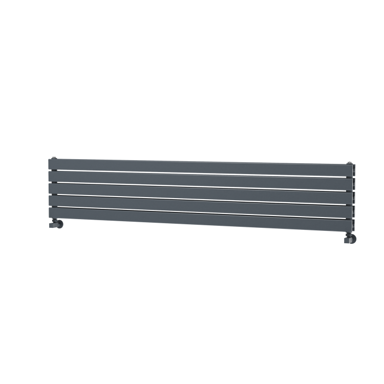 Riace Dark Grey Anthracite Flat Designer Radiator 350x1800mm Double Panel 3474 BTU