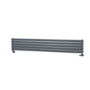 Sorrento Linea Dark Grey Anthracite Oval Designer Radiator 295x1800mm Double Panel 3171 BTU - Horizontal Bars