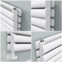 Sorrento Linea White Oval Designer Radiator 295x1800mm Double Panel 3171 BTU - Horizontal Bars