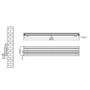 Sorrento Linea White Oval Designer Radiator 295x1800mm Double Panel 3171 BTU - Horizontal Bars