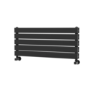 Riace Linea Midnight Black Flat Designer Radiator 350x800mm Double Panel 1693 BTU - Horizontal Bars