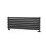 Sorrento Linea Midnight Black Oval Designer Radiator 413x1200mm Double Panel 3048 BTU - Horizontal Bars