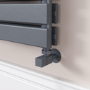 Riace Linea Dark Grey Anthracite Flat Designer Radiator 490x1200mm Double Panel 3410 BTU - Horizontal Bars