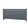 Riace Linea Dark Grey Anthracite Flat Designer Radiator 490x1200mm Double Panel 3410 BTU - Horizontal Bars