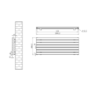 Riace Linea Dark Grey Anthracite Flat Designer Radiator 490x1200mm Double Panel 3410 BTU - Horizontal Bars
