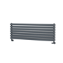 Sorrento Linea Dark Grey Anthracite Oval Designer Radiator 413x1200mm Double Panel 3048 BTU - Horizontal Bars