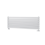 Sorrento Linea White Oval Designer Radiator 413x1200mm Double Panel 3048 BTU - Horizontal Bars