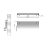 Sorrento Linea White Oval Designer Radiator 413x1200mm Double Panel 3048 BTU - Horizontal Bars