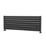 Riace Linea Midnight Black Flat Designer Radiator 490x1400mm Double Panel 3908 BTU - Horizontal Bars