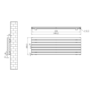 Riace Linea Midnight Black Flat Designer Radiator 490x1400mm Double Panel 3908 BTU - Horizontal Bars