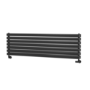 Sorrento Linea Midnight Black Oval Designer Radiator 413x1400mm Double Panel 3509 BTU - Horizontal Bars