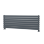 Riace Linea Dark Grey Anthracite Flat Designer Radiator 490x1400mm Double Panel 3908 BTU - Horizontal Bars