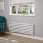 Riace White Flat Designer Radiator 490x1400mm Double Panel 3908 BTU