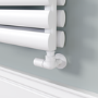 Sorrento Linea White Oval Designer Radiator 413x1400mm Double Panel 3509 BTU - Horizontal Bars