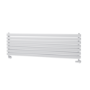 Sorrento Linea White Oval Designer Radiator 413x1400mm Double Panel 3509 BTU - Horizontal Bars