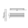 Sorrento Linea White Oval Designer Radiator 413x1400mm Double Panel 3509 BTU - Horizontal Bars
