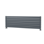 Riace Linea Dark Grey Anthracite Flat Designer Radiator 490x1600mm Double Panel 4392 BTU - Horizontal Bars