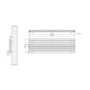 Riace Linea Dark Grey Anthracite Flat Designer Radiator 490x1600mm Double Panel 4392 BTU - Horizontal Bars