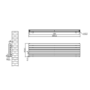 Sorrento Linea White Oval Designer Radiator 413x1600mm Double Panel 3973 BTU - Horizontal Bars