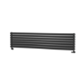 Sorrento Linea Midnight Black Oval Designer Radiator 413x1800mm Double Panel 4437 BTU - Horizontal Bars
