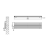Sorrento Linea Midnight Black Oval Designer Radiator 413x1800mm Double Panel 4437 BTU - Horizontal Bars
