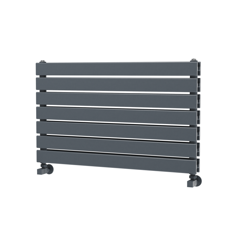 Riace Linea Dark Grey Anthracite Flat Designer Radiator 490x800mm Double Panel 2369 BTU - Horizontal Bars
